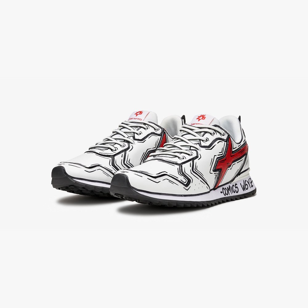 Basket W6YZ White/Red Homme | XHZ-12551338